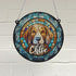 Bearded Collie Personalised Stained Glass Effect Suncatcher